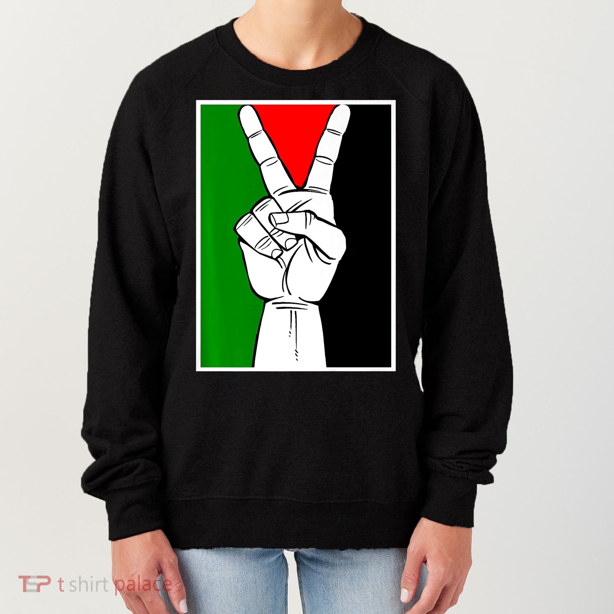 Palestine Support Victory Symbol Free Palestine Palestinian Women's Sweatshirt