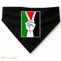 Palestine Support Victory Symbol Free Palestine Palestinian USA-Made Doggie Bandana thumb 0