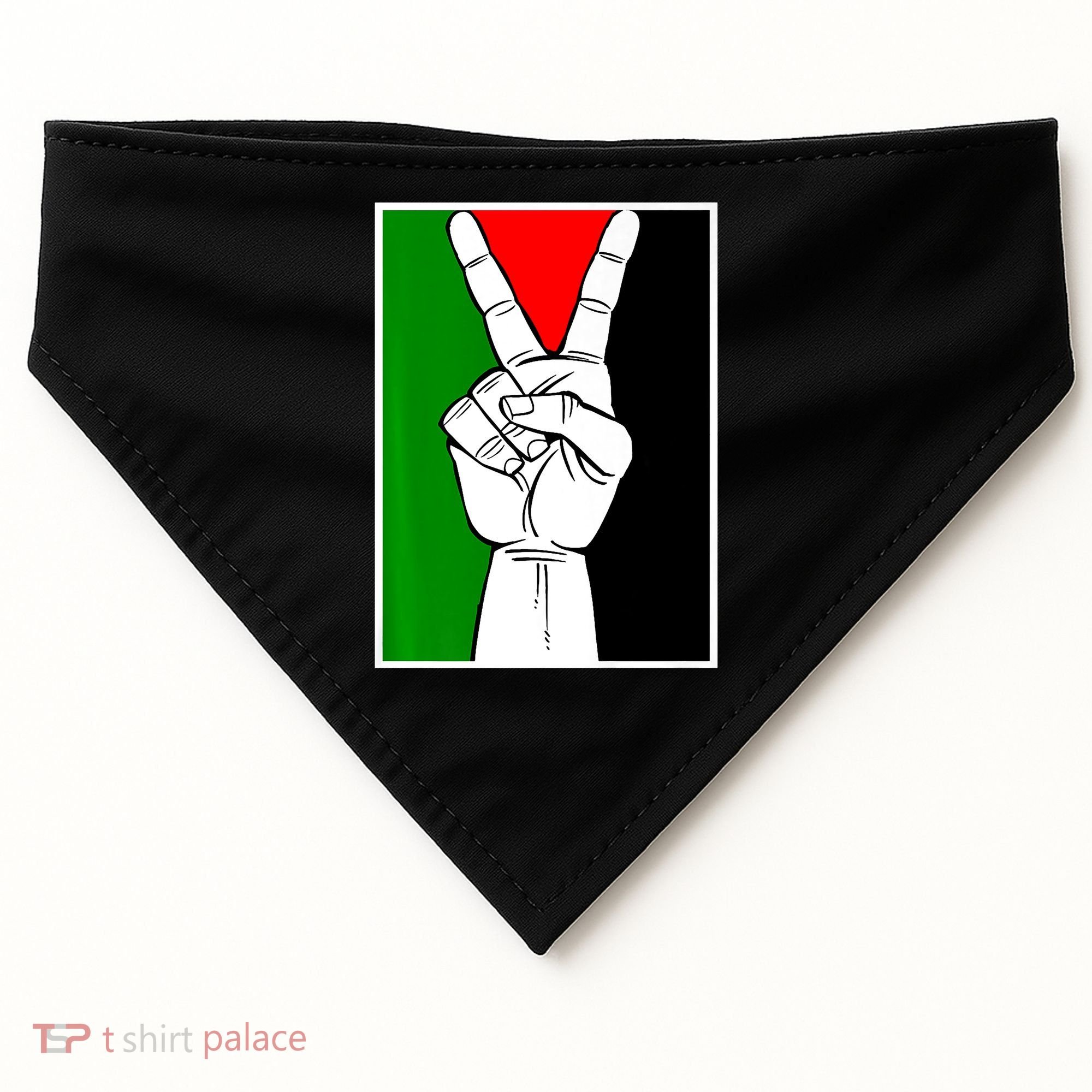 Palestine Support Victory Symbol Free Palestine Palestinian USA-Made Doggie Bandana