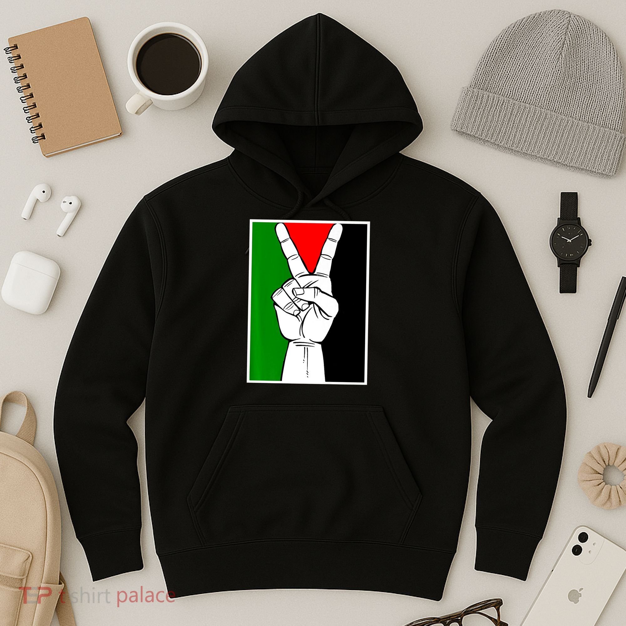Palestine Support Victory Symbol Free Palestine Palestinian Hoodie