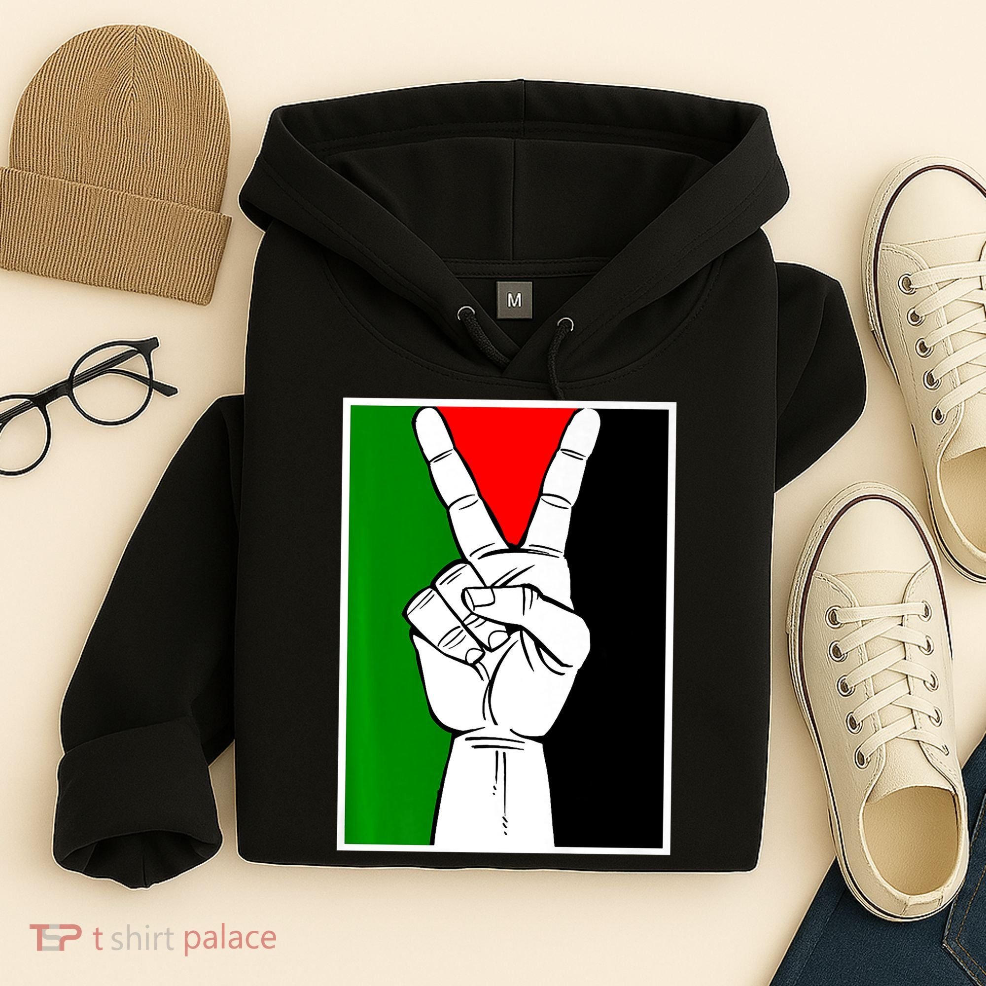 Palestine Support Victory Symbol Free Palestine Palestinian Hoodie