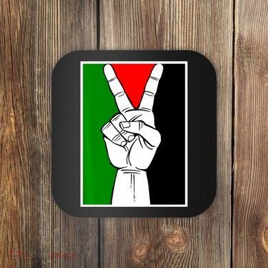 Palestine Support Victory Symbol Free Palestine Palestinian Coaster
