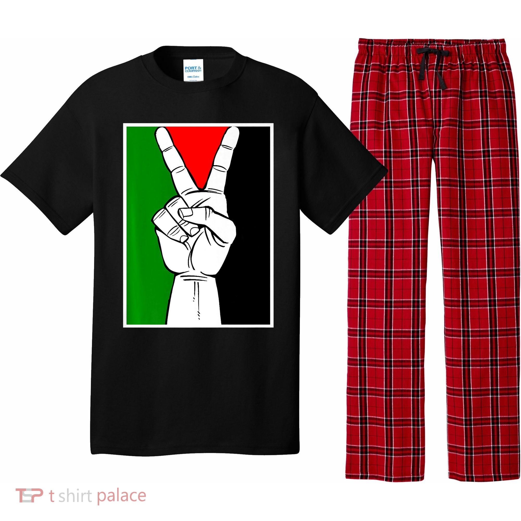 Palestine Support Victory Symbol Free Palestine Palestinian Pajama Set