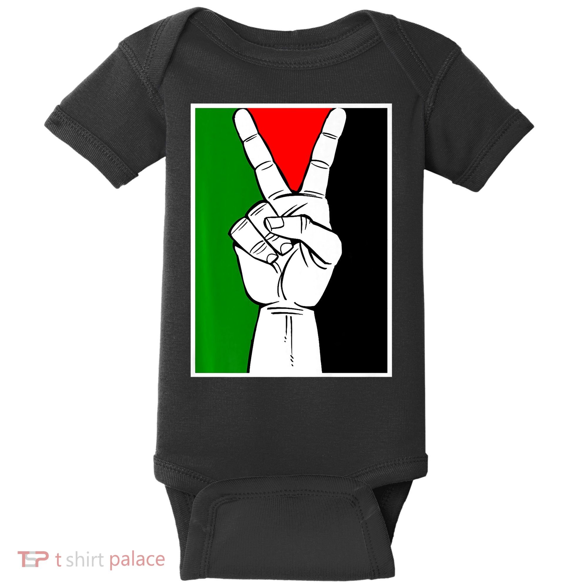 Palestine Support Victory Symbol Free Palestine Palestinian Baby Bodysuit