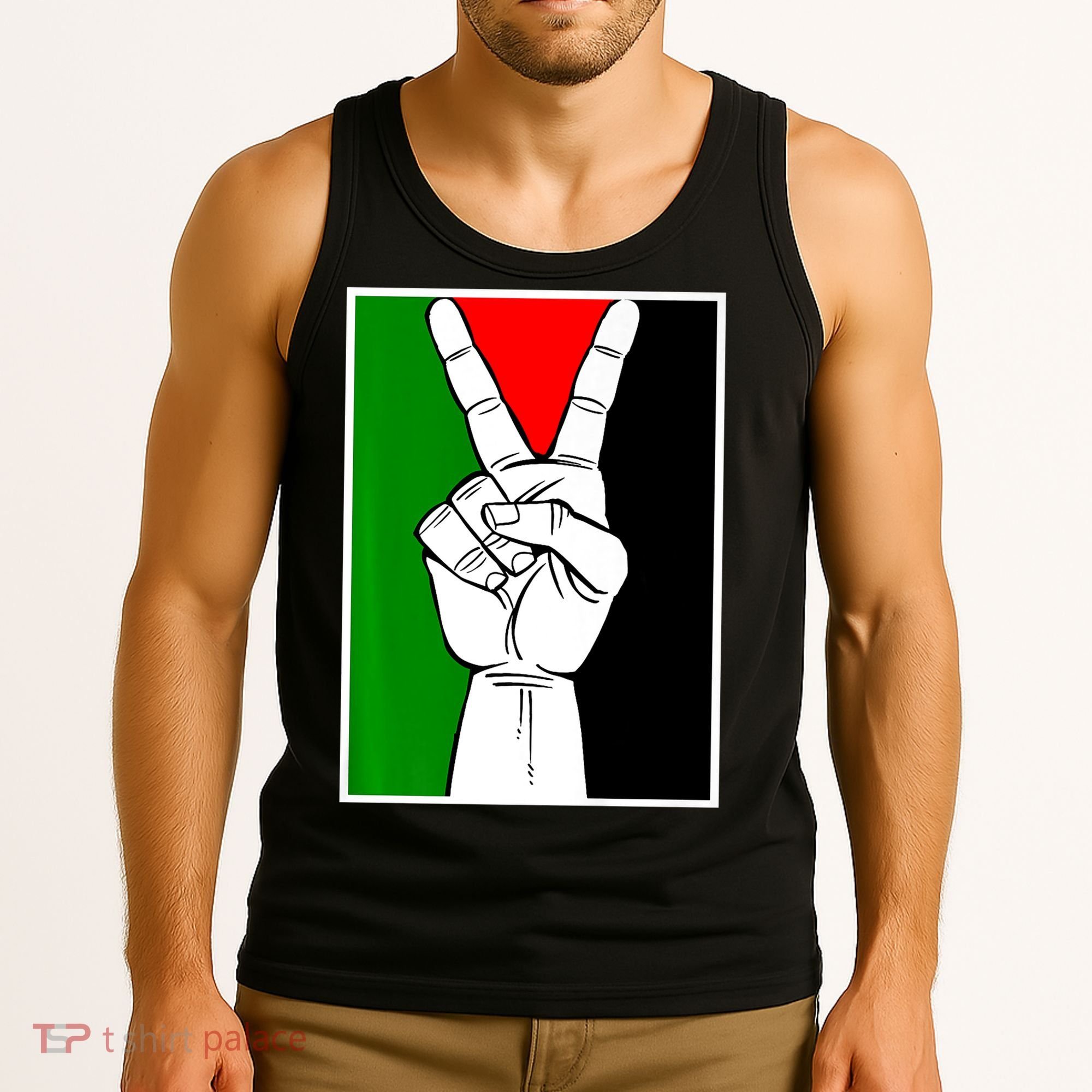Palestine Support Victory Symbol Free Palestine Palestinian Tank Top