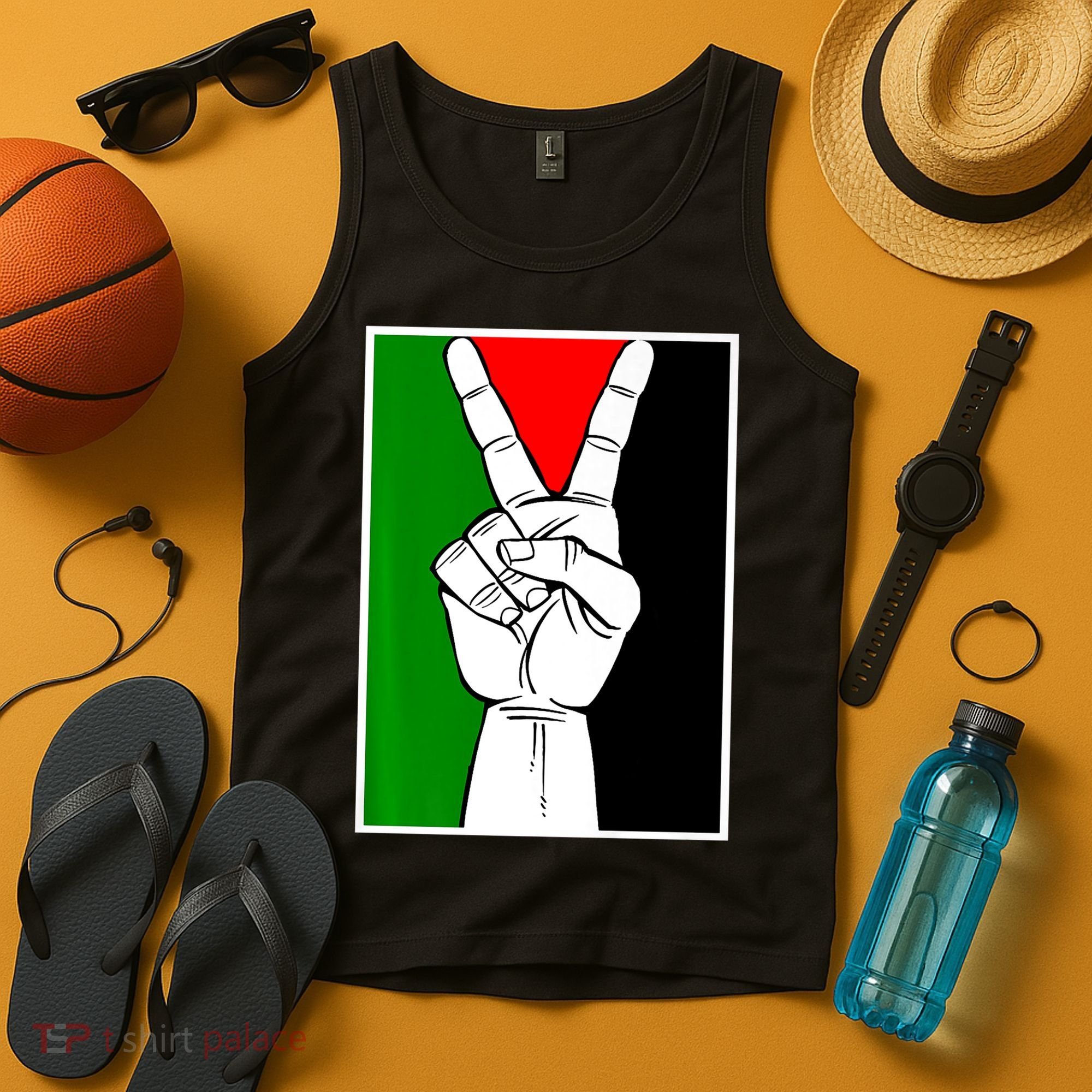 Palestine Support Victory Symbol Free Palestine Palestinian Tank Top