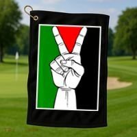 Palestine Support Victory Symbol Free Palestine Palestinian Golf Towel thumb 1