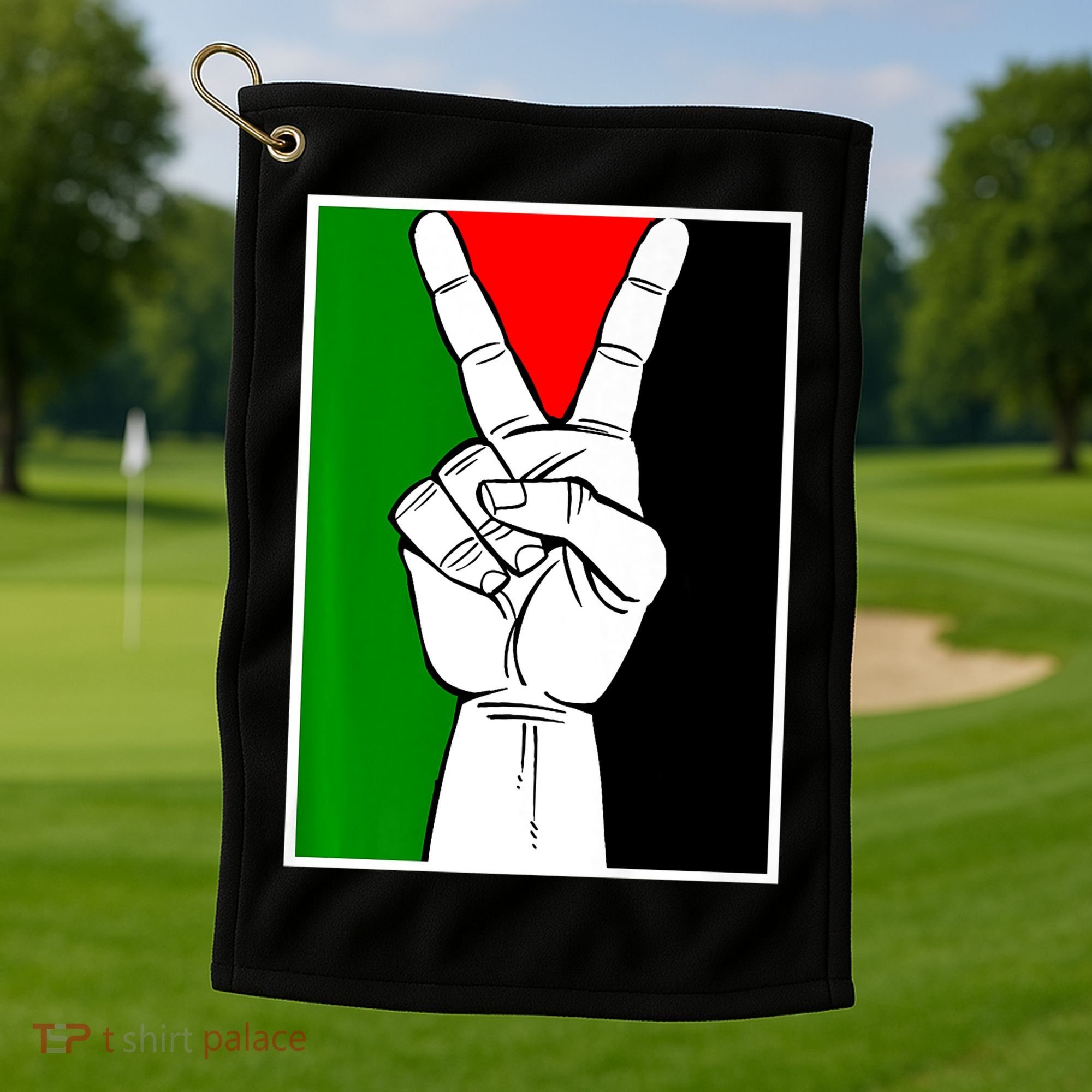 Palestine Support Victory Symbol Free Palestine Palestinian Golf Towel