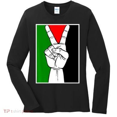 Palestine Support Victory Symbol Free Palestine Palestinian Women's Long Sleeve Shirt