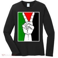 Palestine Support Victory Symbol Free Palestine Palestinian Women's Long Sleeve Shirt thumb 0