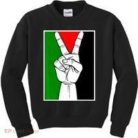 Palestine Support Victory Symbol Free Palestine Palestinian Kids Sweatshirt thumb 0