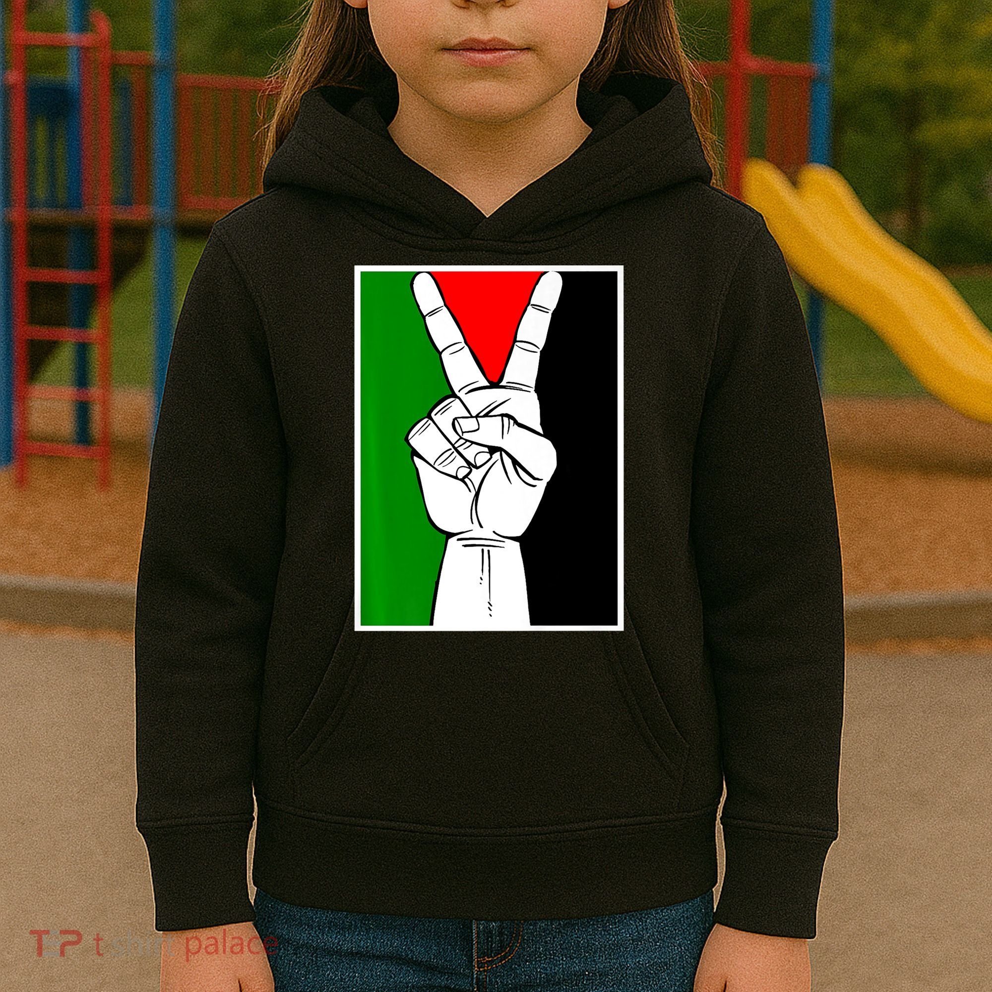 Palestine Support Victory Symbol Free Palestine Palestinian Kids Hoodie
