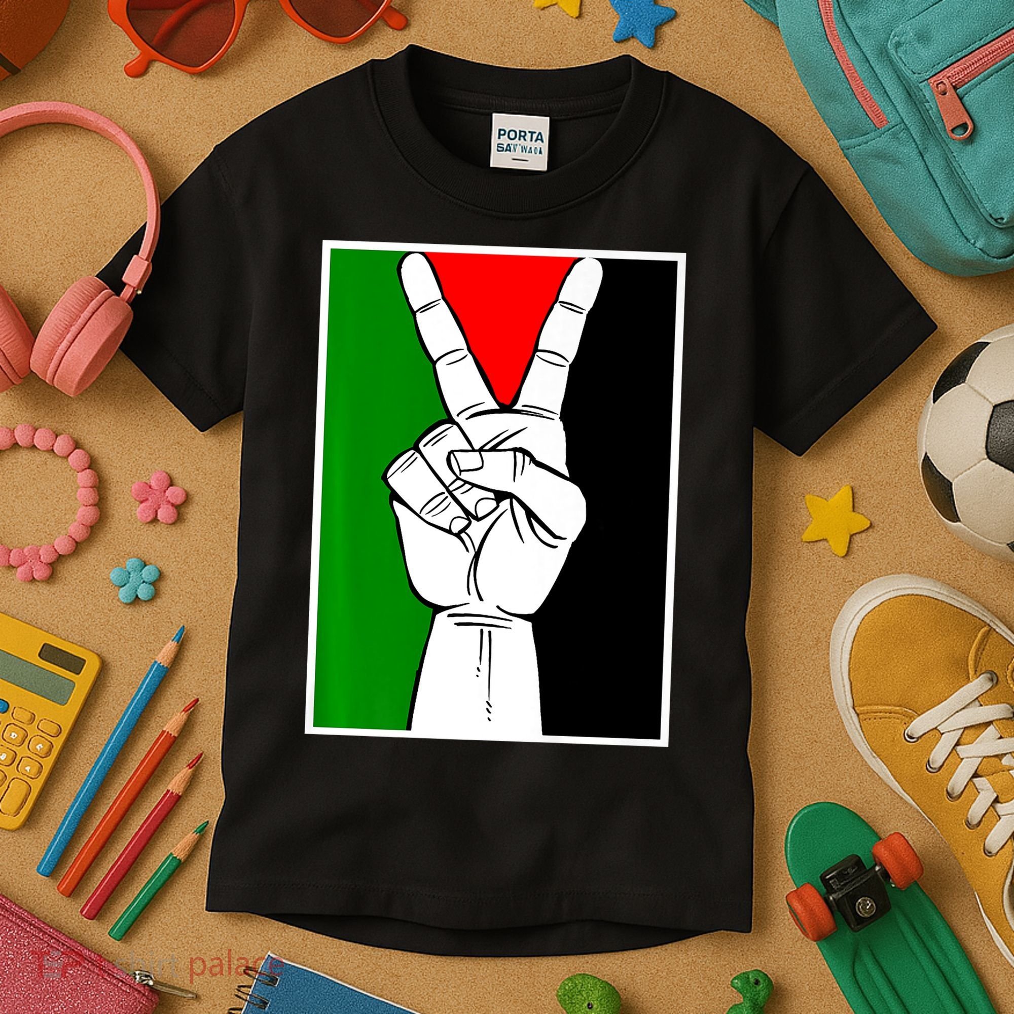 Palestine Support Victory Symbol Free Palestine Palestinian Kids T-Shirt