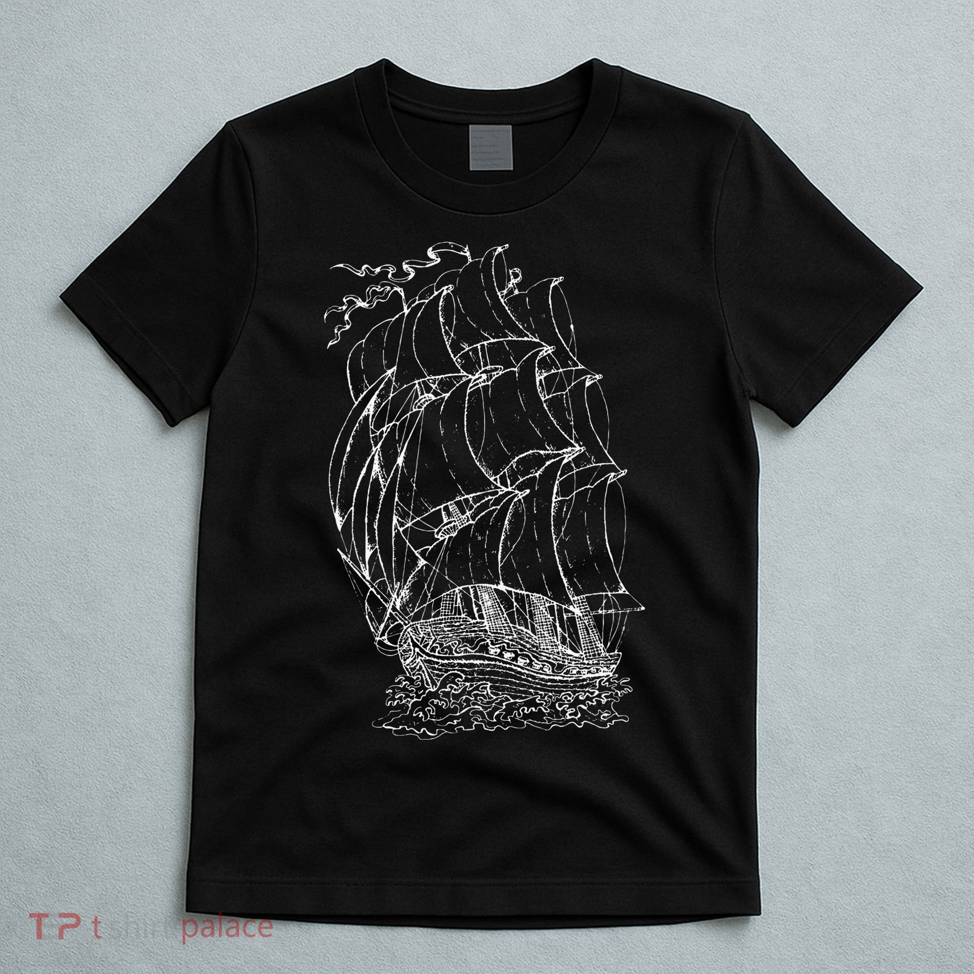 Pirate Ship Vintage Retro Nautical Sailing Boat Captain T-Shirt