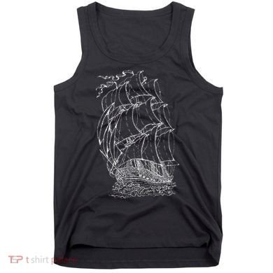 Pirate Ship Vintage Retro Nautical Sailing Boat Captain Tank Top