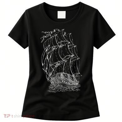 Pirate Ship Vintage Retro Nautical Sailing Boat Captain Women's T-Shirt
