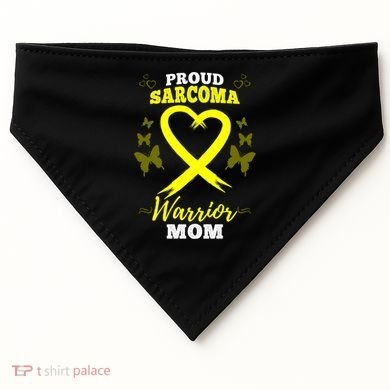 Proud Sarcoma Warrior Mom Sarcoma Awareness Bone Cancer Great Gift USA-Made Doggie Bandana