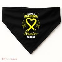 Proud Sarcoma Warrior Mom Sarcoma Awareness Bone Cancer Great Gift USA-Made Doggie Bandana thumb 0