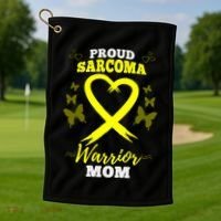 Proud Sarcoma Warrior Mom Sarcoma Awareness Bone Cancer Great Gift Golf Towel thumb 1