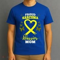 Proud Sarcoma Warrior Mom Sarcoma Awareness Bone Cancer Great Gift T-Shirt thumb 3