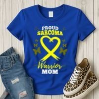 Proud Sarcoma Warrior Mom Sarcoma Awareness Bone Cancer Great Gift Women's T-Shirt thumb 3