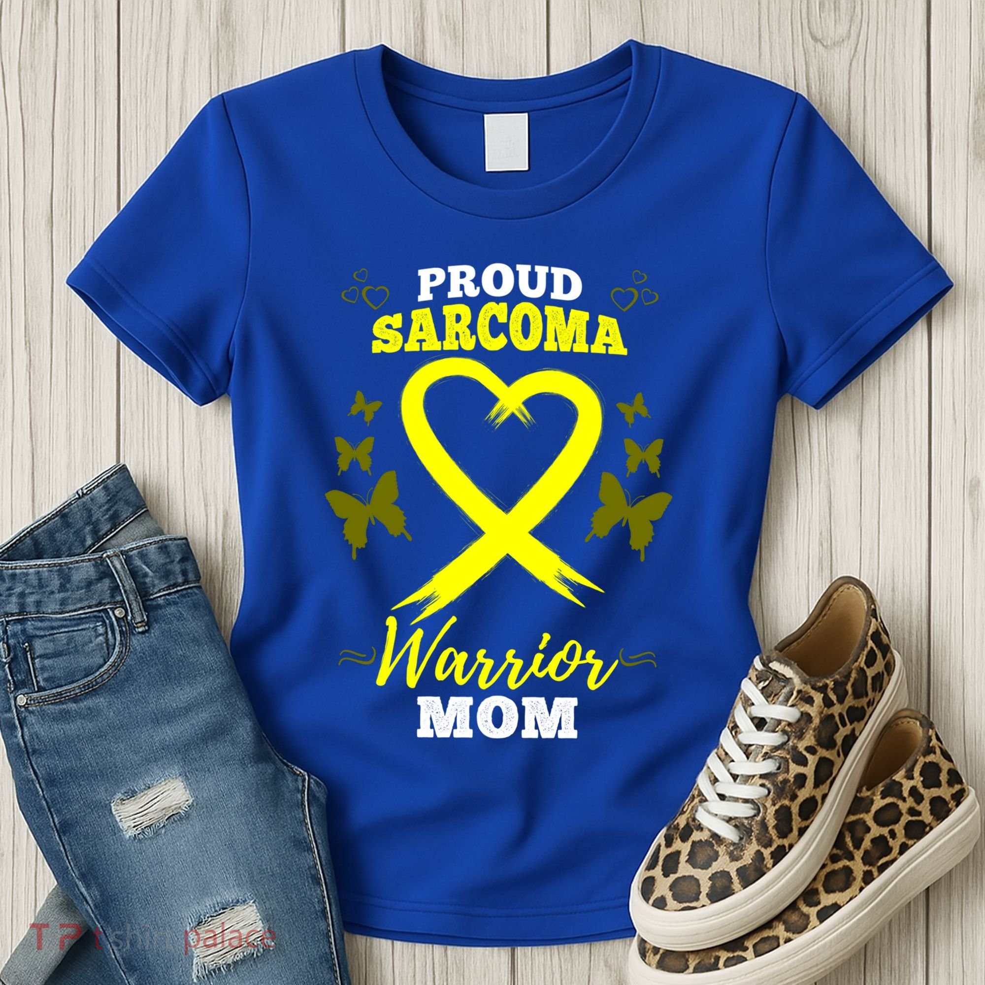 Proud Sarcoma Warrior Mom Sarcoma Awareness Bone Cancer Great Gift Women's T-Shirt