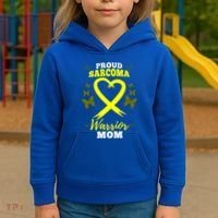 Proud Sarcoma Warrior Mom Sarcoma Awareness Bone Cancer Great Gift Kids Hoodie thumb 3