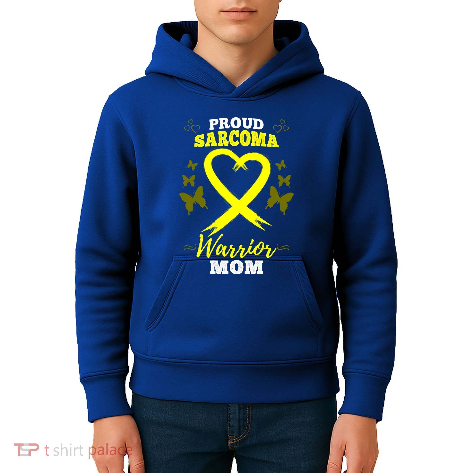 Proud Sarcoma Warrior Mom Sarcoma Awareness Bone Cancer Great Gift Kids Hoodie