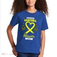 Proud Sarcoma Warrior Mom Sarcoma Awareness Bone Cancer Great Gift Kids T-Shirt thumb 2