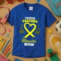Proud Sarcoma Warrior Mom Sarcoma Awareness Bone Cancer Great Gift Kids T-Shirt thumb 3