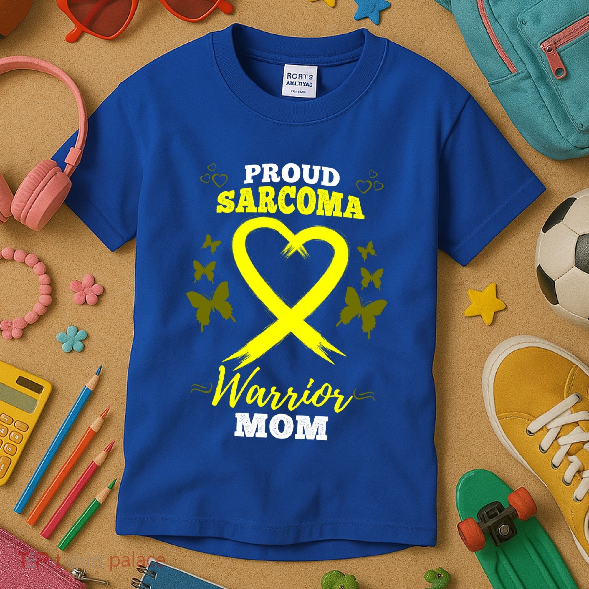 Proud Sarcoma Warrior Mom Sarcoma Awareness Bone Cancer Great Gift Kids T-Shirt