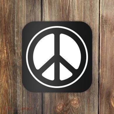Peace Sign White Coaster
