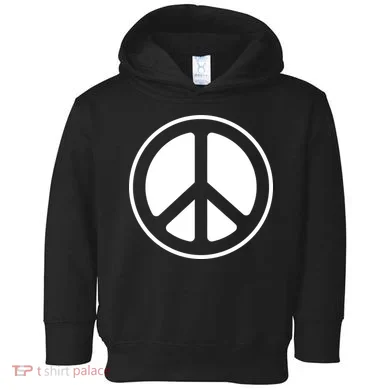 Peace Sign White Toddler Hoodie