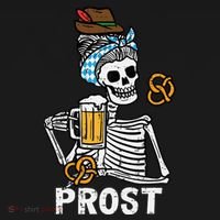 Prost Skeleton Women Bavarian Octoberfest German Oktoberfest Pajama Set thumb 2