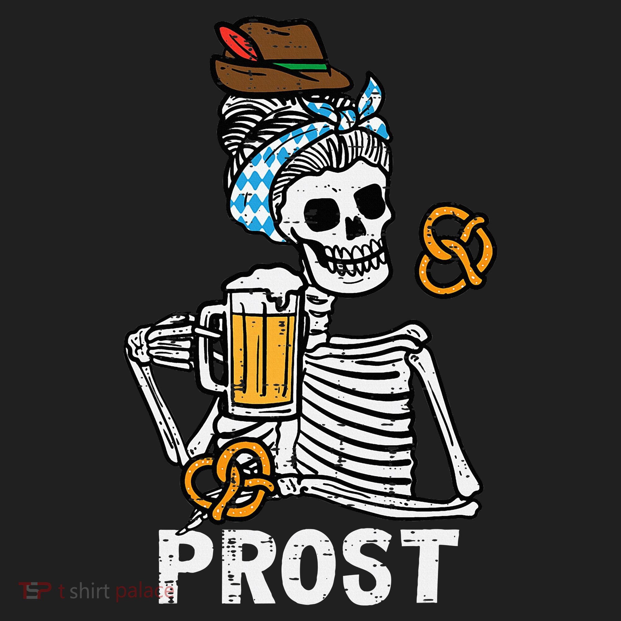 Prost Skeleton Women Bavarian Octoberfest German Oktoberfest Hat