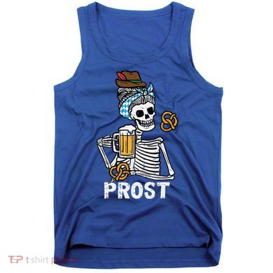 Prost Skeleton Women Bavarian Octoberfest German Oktoberfest Tank Top