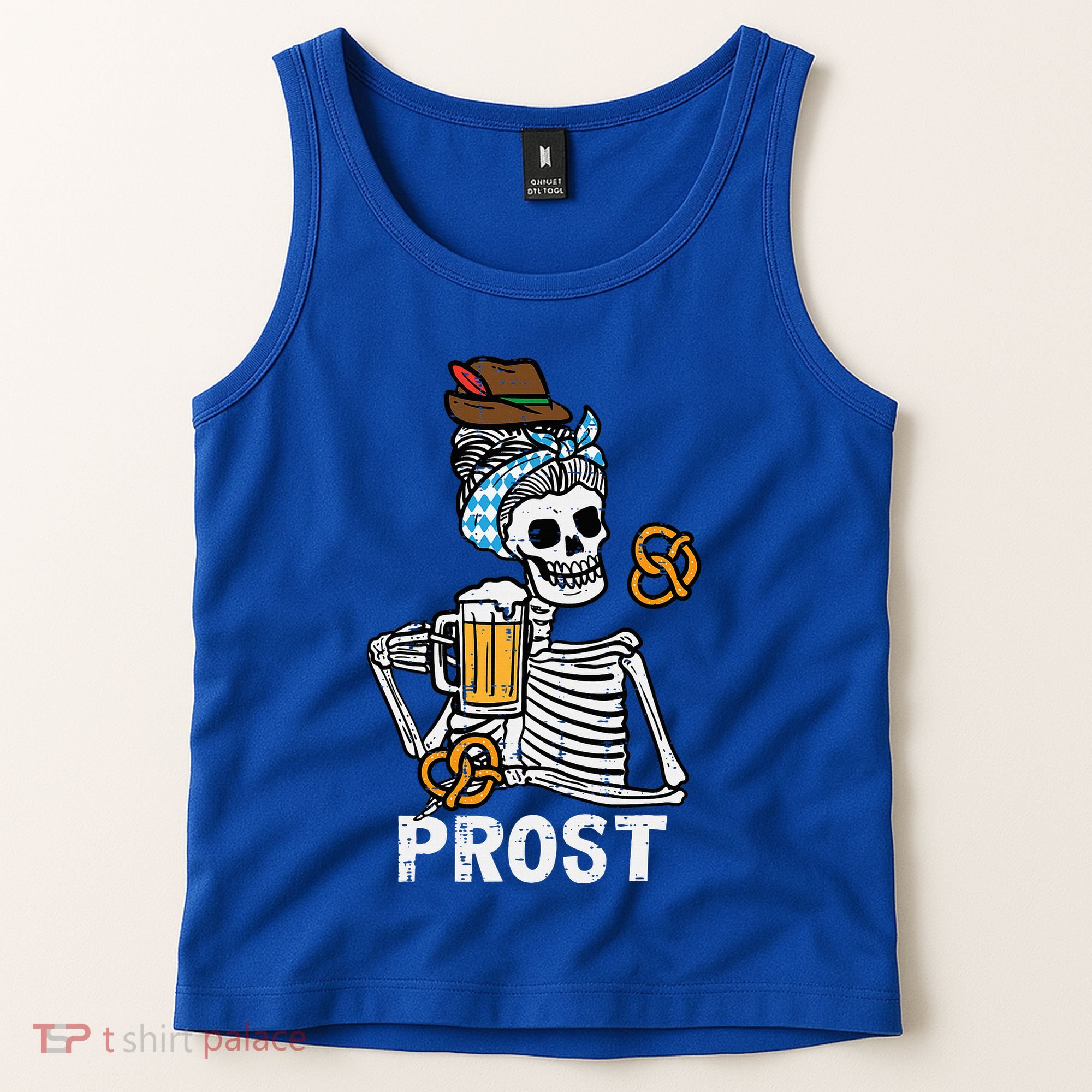 Prost Skeleton Women Bavarian Octoberfest German Oktoberfest Tank Top