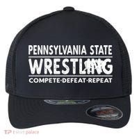 Pennsylvania State Wrestling Compete Defeat Repeat Gift Flexfit Unipanel Trucker Cap thumb 0