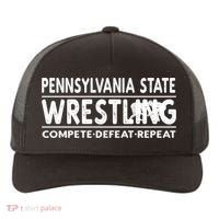 Pennsylvania State Wrestling Compete Defeat Repeat Gift Yupoong Adult 5-Panel Trucker Hat thumb 0