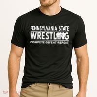 Pennsylvania State Wrestling Compete Defeat Repeat Gift Cooling Performance Crew T-Shirt thumb 2