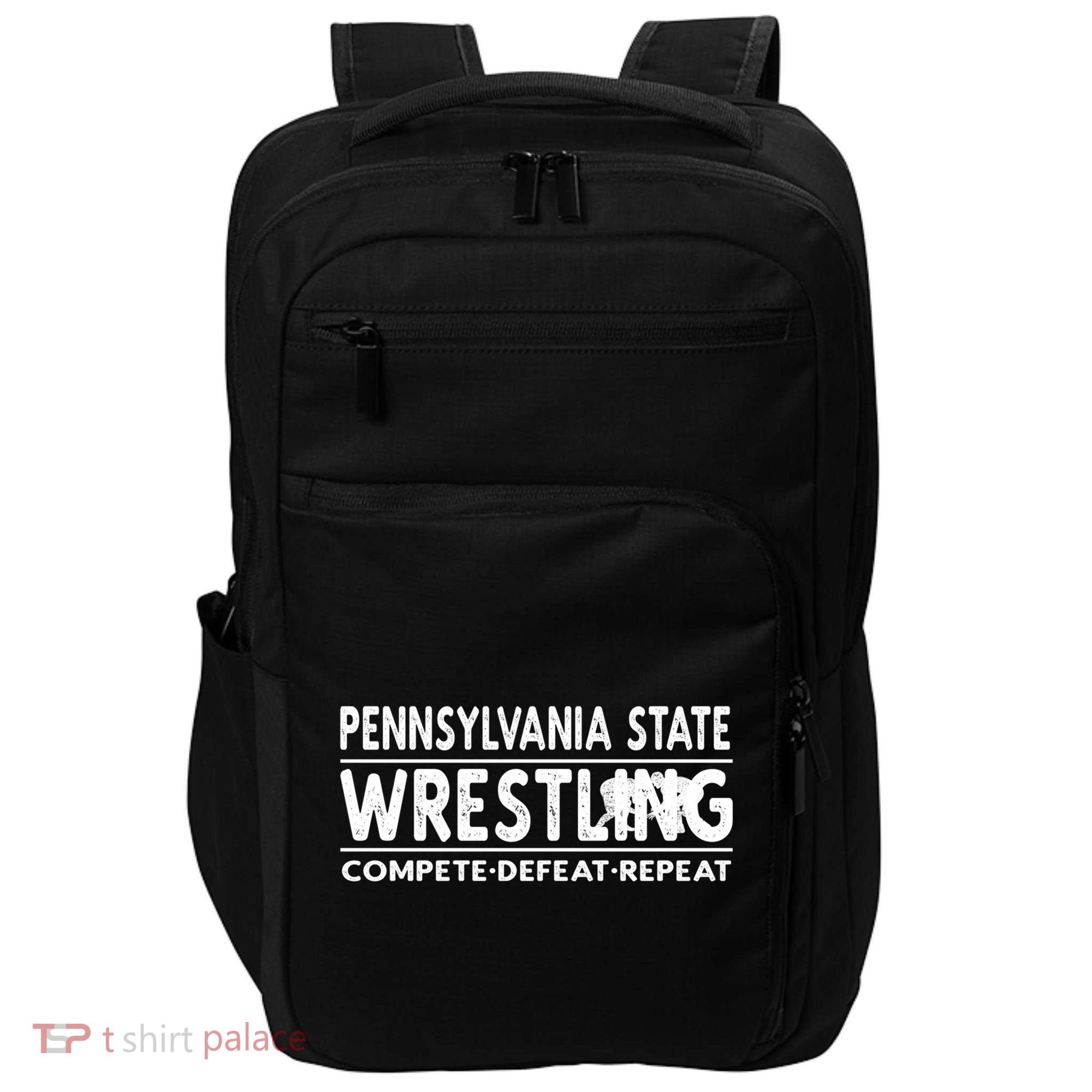 Pennsylvania State Wrestling Compete Defeat Repeat Gift Impact Tech Backpack