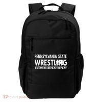 Pennsylvania State Wrestling Compete Defeat Repeat Gift Backpack thumb 0