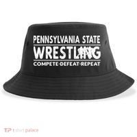 Pennsylvania State Wrestling Compete Defeat Repeat Gift Sustainable Bucket Hat thumb 0