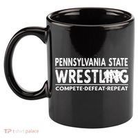 Pennsylvania State Wrestling Compete Defeat Repeat Gift 11oz C Handle Ceramic Mug thumb 2