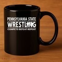 Pennsylvania State Wrestling Compete Defeat Repeat Gift 11oz C Handle Ceramic Mug thumb 3