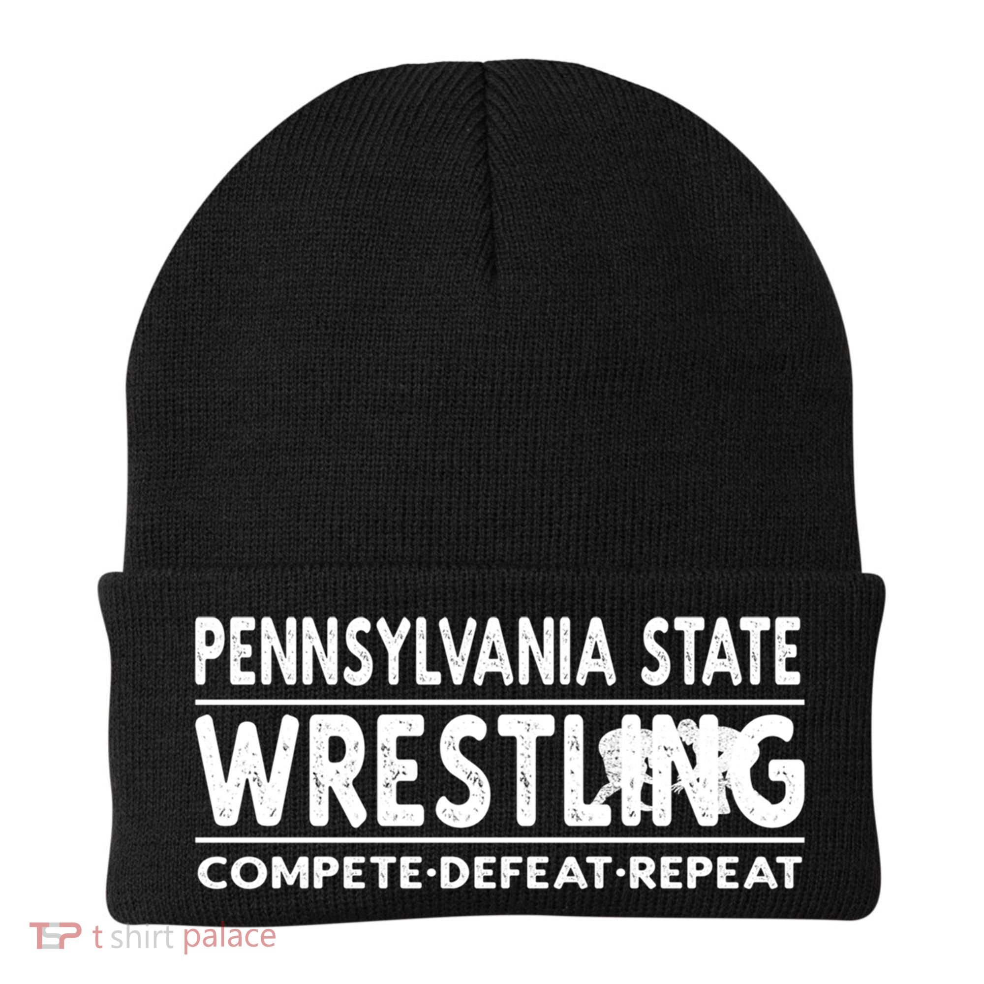 Pennsylvania State Wrestling Compete Defeat Repeat Gift Beanie