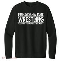 Pennsylvania State Wrestling Compete Defeat Repeat Gift V.I.T. Fleece Crew Sweatshirt thumb 0