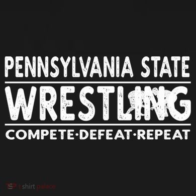 Pennsylvania State Wrestling Compete Defeat Repeat Gift Flat Bill Trucker Hat