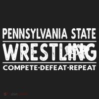 Pennsylvania State Wrestling Compete Defeat Repeat Gift Urban Oversized Heavyweight T-Shirt thumb 2