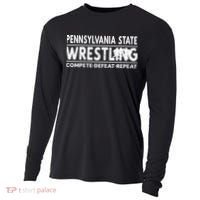 Pennsylvania State Wrestling Compete Defeat Repeat Gift Cooling Performance Long Sleeve Crew thumb 0